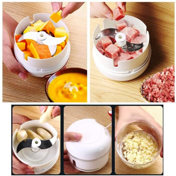 Hand-Powered Mini Meat Grinder & Food Chopper