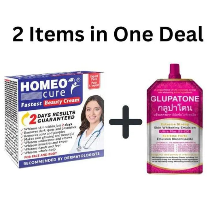 GLUPATONE Extreme Strong Emulsion 50ml With Homeo Cure Beauty Cream (Pack Of 2)