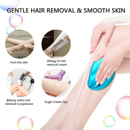 "Crystal Hair Removal Eraser: Painless, Reusable Depilation Tool"