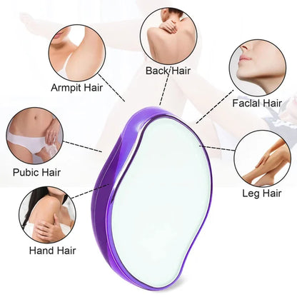 "Crystal Hair Removal Eraser: Painless, Reusable Depilation Tool"