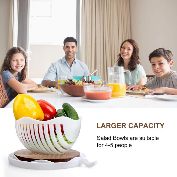 Salad Cutter Bowl Wooden Base Upgraded Vegetable Cutter Bowl For Salad