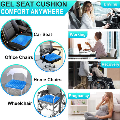 Non Slip Egg Sitter Gel Seat Cushion Soft Sitting Support Pad Cushion for Car and Office Chair Seat Pads