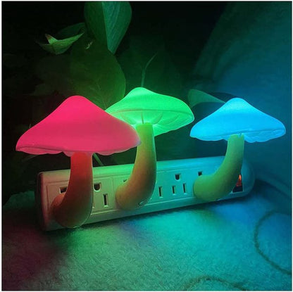 Led Mushroom Plug-in Night Light Lamp With Dusk To Dawn Sensor