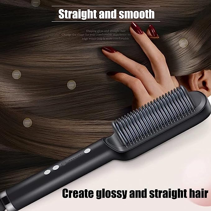 Electric Comb Hair Straightener Black Hair Straightener Straight Comb For Women And Men Iron Curling Irons(best Quality )