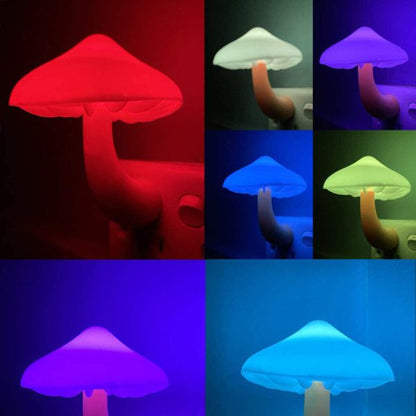 Led Mushroom Plug-in Night Light Lamp With Dusk To Dawn Sensor