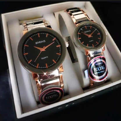 Classy Fashionable Gift Watches for Couple - Stainless Steel Chain - Waterproof - BOX PACK