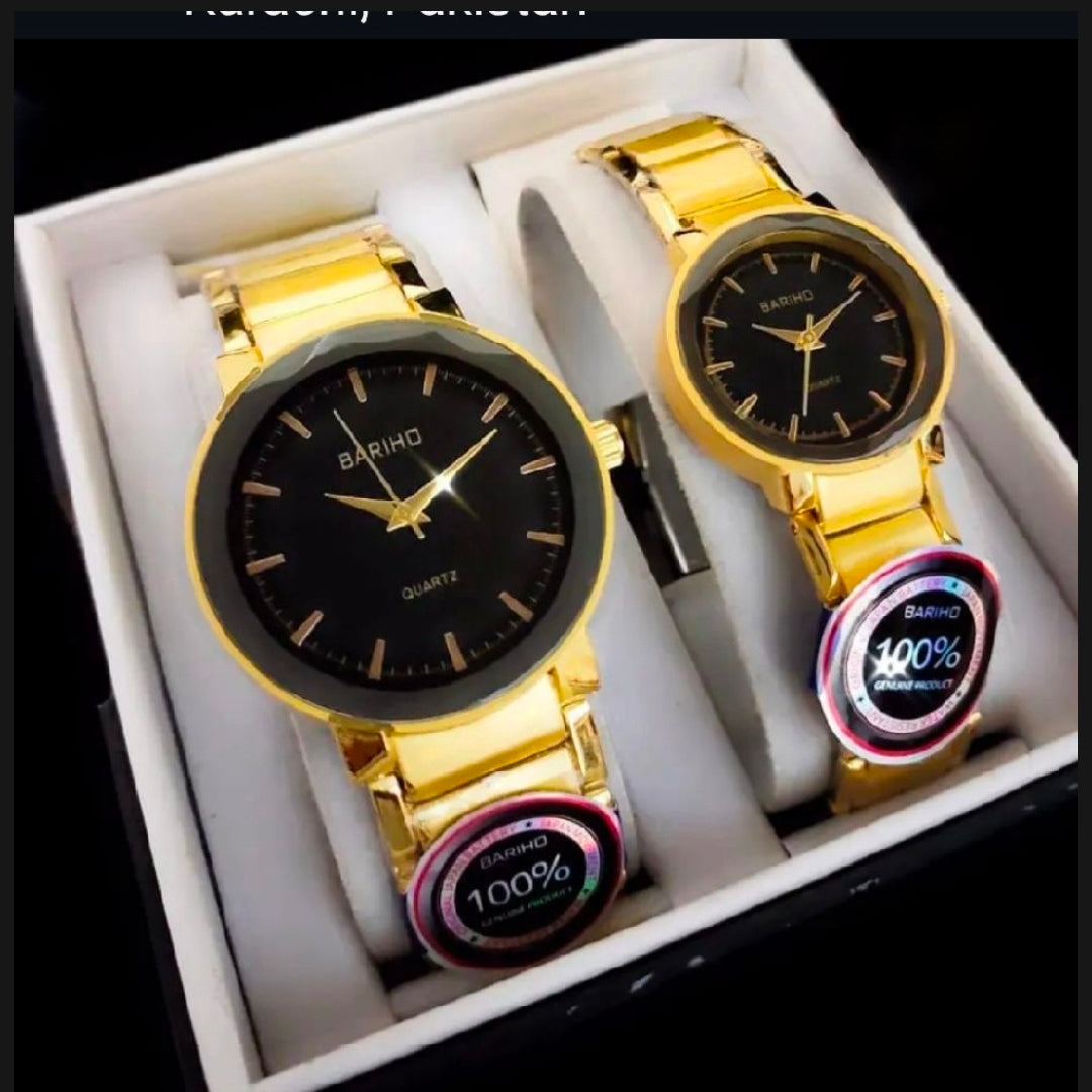 Classy Fashionable Gift Watches for Couple - Stainless Steel Chain - Waterproof - BOX PACK