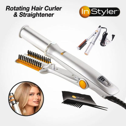 Professional Hair Straightening Iron Curling Iron Straightener Curler Styler 3 In 1 Multi Hair Styling Tool Flat Iron With Brush