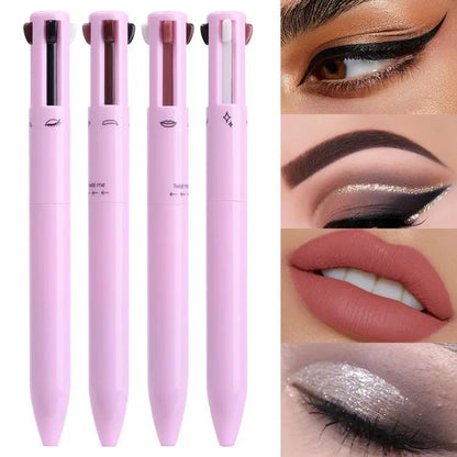 4-in-1 Makeup Pen: Eyeliner, Eyebrow Pencil, Highlighter, Waterproof Cosmetics   [100% Original Quality]