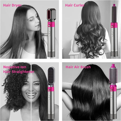 5 in 1 Professional Hot Air Styler Dryer, Curler, Hot Air Comb, Straightener | Ultimate Styling Tool for Versatile Haircare"