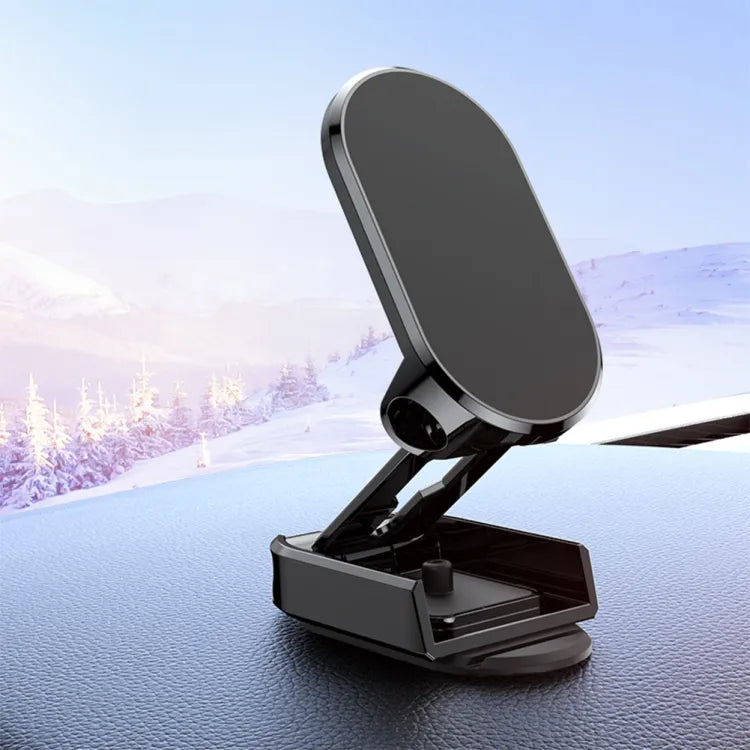 "360° Rotating Magnetic Car Phone Holder: Adjustable and Foldable"