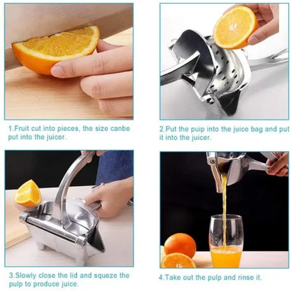 "Premium Aluminum Manual Juicer: Heavy-Duty, Essential Kitchen Tool"