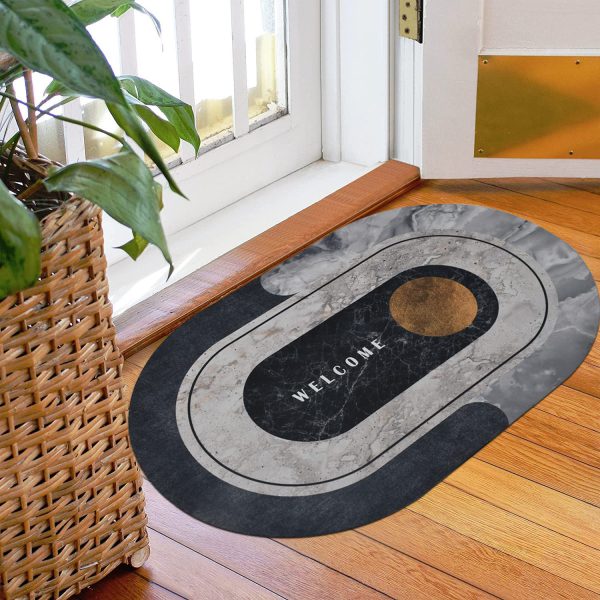 "Round Quick-Dry Bath Mat: Super Absorbent, Non-Slip Home Decor"