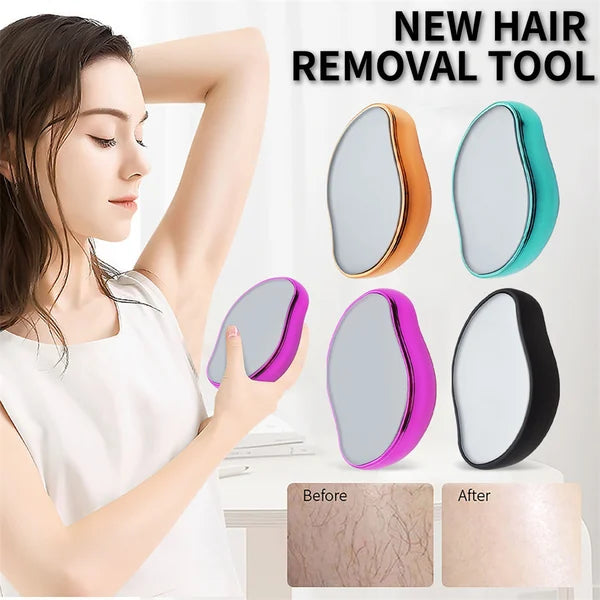 "Crystal Hair Removal Eraser: Painless, Reusable Depilation Tool"