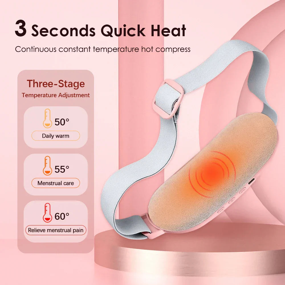 "Heat & Vibe: Portable Menstrual Relief Pad for Period Cramps"