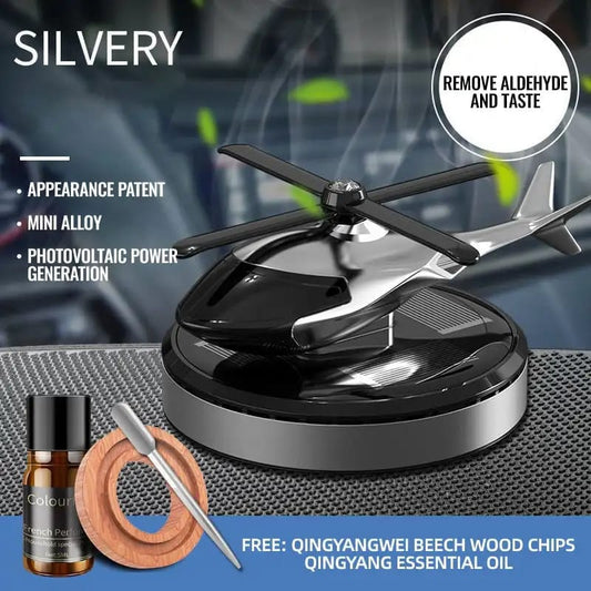 Solar Car Air Freshener Helicopter With Refill Perfume