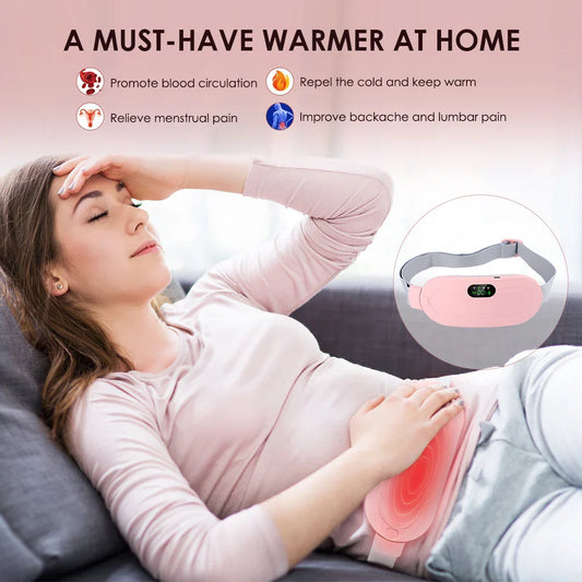 "Heat & Vibe: Portable Menstrual Relief Pad for Period Cramps"